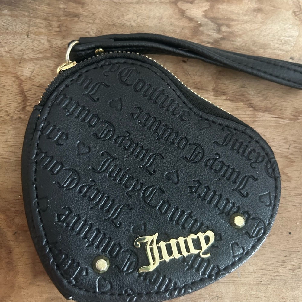 Juicy Couture Black Heart-Shaped Wristlet